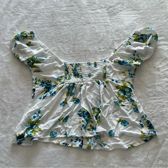 Free People Close to You Ivory Floral Print Top - Picture 4 of 8